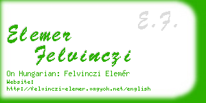 elemer felvinczi business card